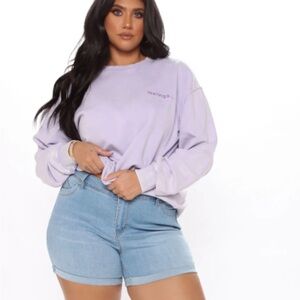 Fashion Nova Oversized Crewneck Sweatshirt Lavender XL NWOT
